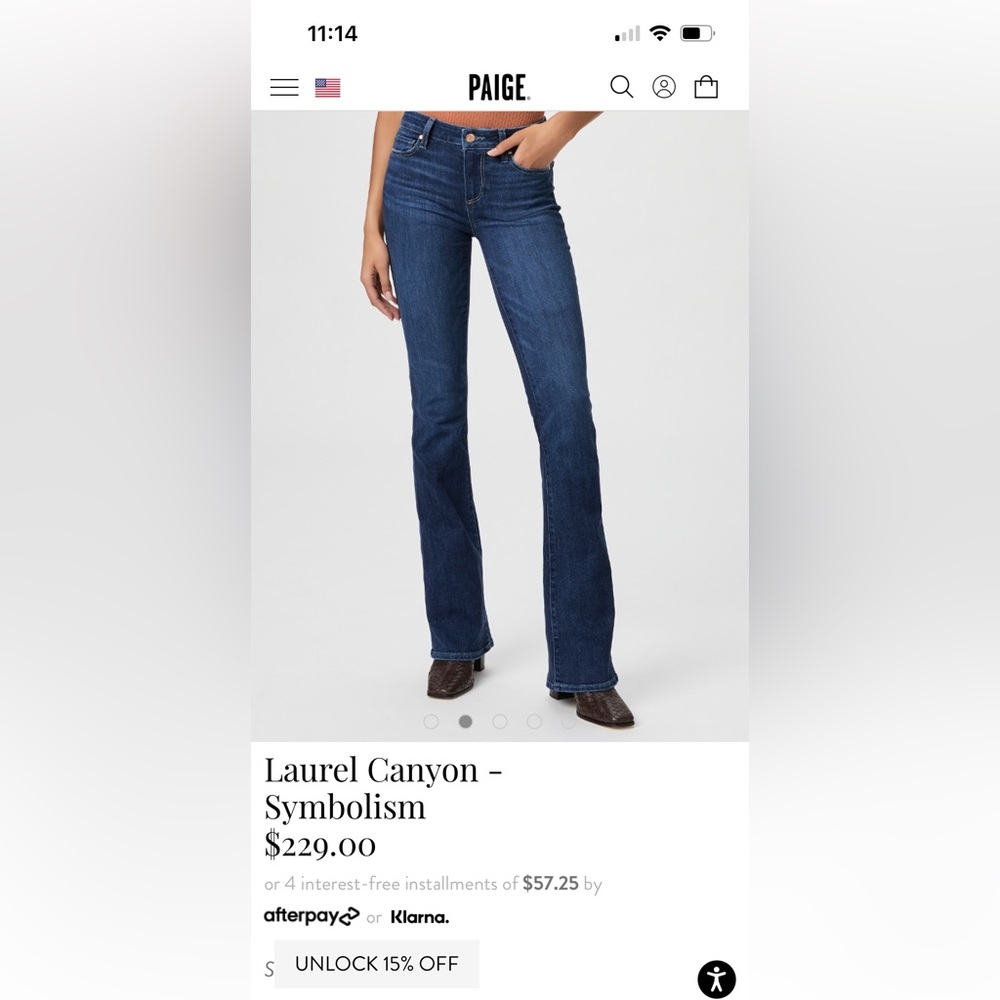 Paige denim high rise Laurel canyon jeans